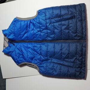 Kid's Puffer Vest Reversible Polyester Blue Ombre Size 8